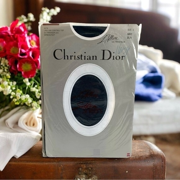 Dior Accessories - Christian Dior L’Allure Ultra Sheer Control Top Pantyhose Navy Size 1 Tights NIB